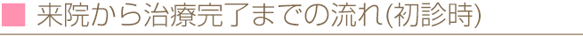 来院から治療完了までの流れ